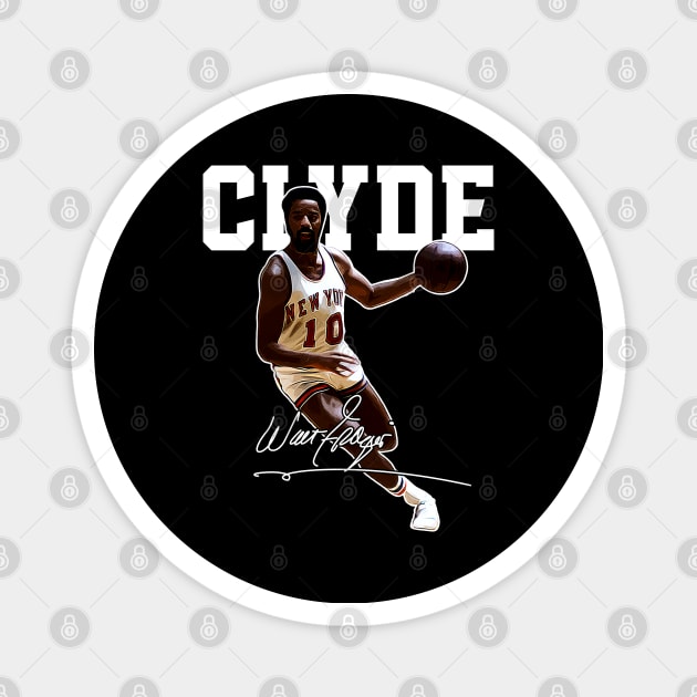 Walt Frazier The Clyde Basketball Legend Signature Vintage Retro 80s 90s Bootleg Rap Style Magnet by CarDE